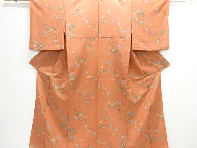 枝花模様単衣小紋着物